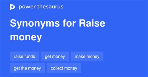 synonyms for raised money.
